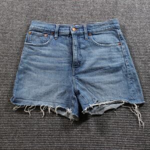 Madewell Shorts Women's 29 Blue High Rise Raw Hem Cutoff